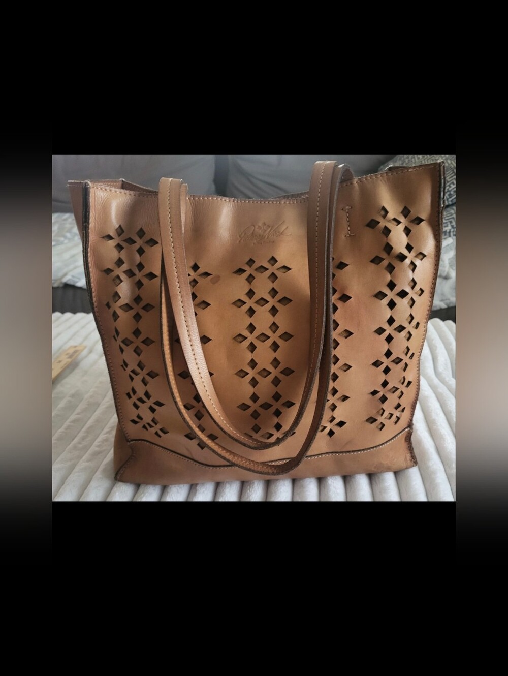Patricia Nash cognac leather tote bag